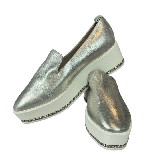 Karl Lagerfeld Shoes - Karl Lagerfeld Paris Brea Champagne Metallic Platform Loafers Size 7.5 EUC